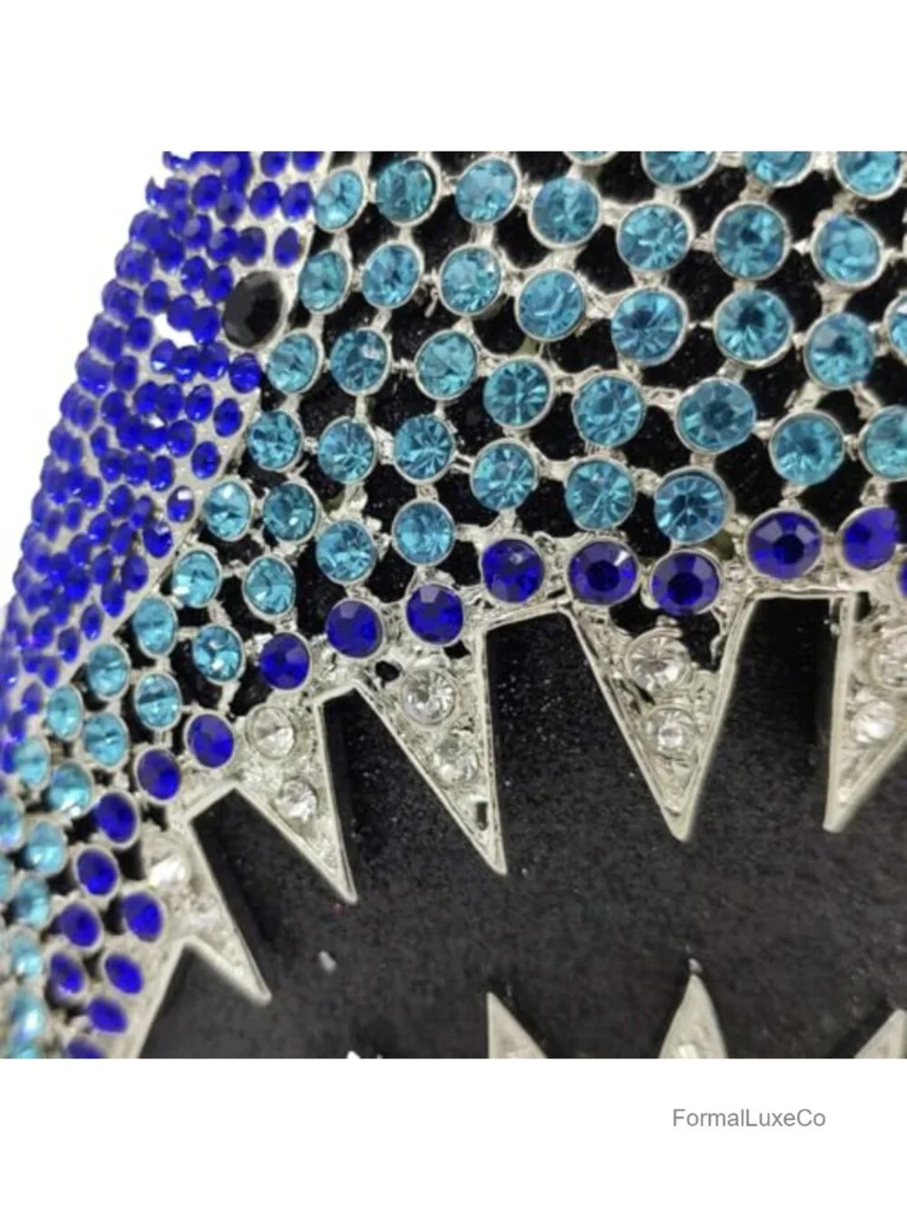 3D Shark Head Shape Crystal Clutch Evening Bag Rhinestone Party Purse